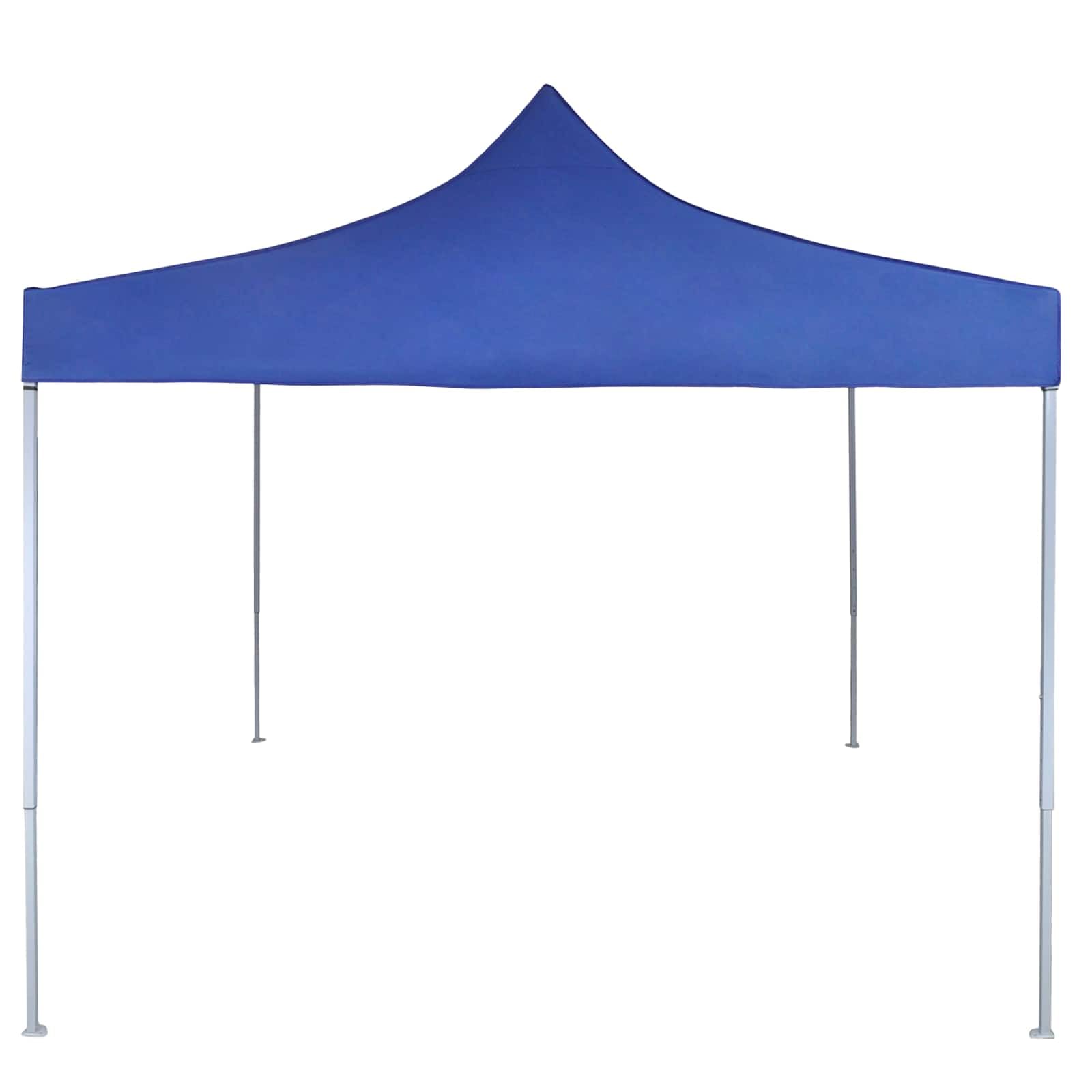 Namiot imprezowy niebieski z tkaniny Oxford 291 x 291 x 315 cm z ramą malowaną proszkowo, składana konstrukcja, łącznie z linkami i koziołkami, idealny do ogrodu, na taras, kemping i
