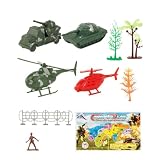 POPETPOP Juego Militar Varios Estilos 61 Piezas de Soldados de Plástico , Juguetes de Mesa de Arena Militares para Fiesta y Juego de Simulación Varios Estilos