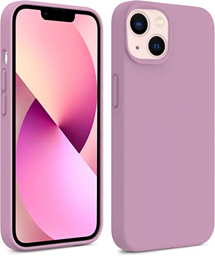 Image of DIZORO Compatible with iPhone 13 Case, Liquid Silicone Case, Full Body Protective Cover, Shockproof, Slim Phone Case, Anti-Scratch Soft Microfiber Lining, 6.1 inch - Lilac