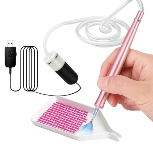 Jeruytgh ラメアートペン - 電動吸引式ラビットストーン アートペン | ビーズ 吸着 USB ポータブル アプリケーター ワークショップ 幼稚園 チーム 活動 用