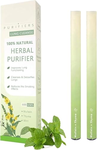2 Pezzi Pulitore Polmonare A Base Di Verbasco - Diffusore A Penna Di Erbe Migliorato, Inalatore Stick Naturale Per Facilitare La Respirazione, Inalatore Di Verbasco Per La Pulizia Polmonare