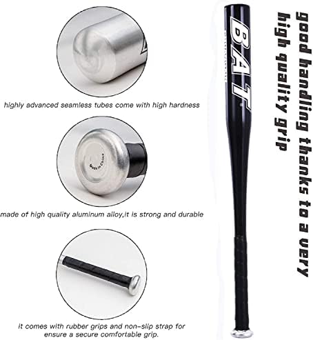 34 Inch Aluminium Baseball Bat Sport Baseball Bat Bar Stick Metal Waterproof Anti Slip Handle Silver For Training and Practise