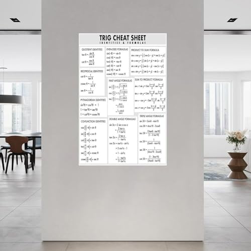 Math education wall art grand format 40x60cm avec cadre noir