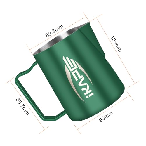 IKAPE Espresso Milk Pitcher, Espresso Steaming Pitcher with Sharp Spout for Espresso Barista Tool, 20.3 oz / 600ml Milk Frothing Jug (Green) - Thumbnail 2