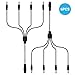 DC 1 Female to 4 Male Output Power Splitter Cable 6 Pcs 1 to 4 Way Plug DC CCTV Camera Power Splitter Cable Y Adapter for CCTV Security Cameras and LED Strip Lights