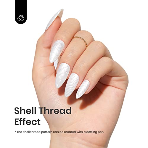 Beetles Gel Nail Polish 15Ml 0.5Oz Pearl White Pearlescent Shell Shimmer Mermaid Nail Gel Polish Soak Off Uv Led Curing Requires Manicure Salon Diy Home Gel Nail Art Design #TOP5