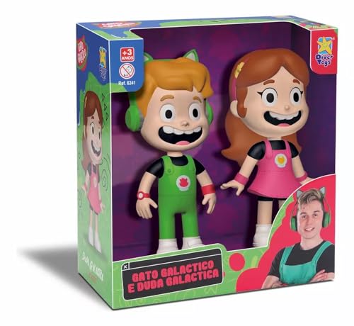 Bonecos Gato Galáctico e Duda Galáctica Articulados em Vinil Original - Divertoys