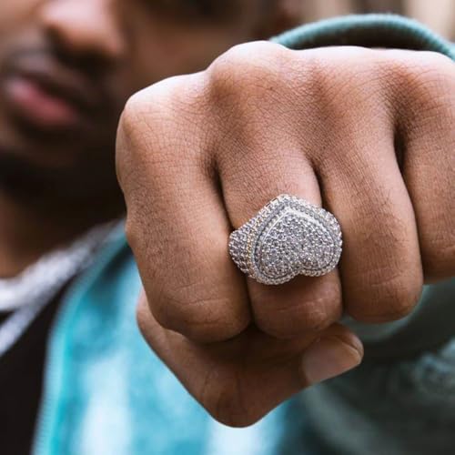 Heart Ring Micro Pave 5A Cubic Zirconia CZ Big Heart Eternity Ring For Women Engagement Finger Jewelry-N403