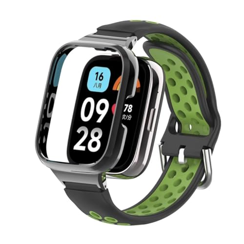 [T-BLUER] Xiaomi Redmi Watch 3 �A�N�e�B�u�o���h �V���R�� �ʋC�� 2�F�X�g���b�v �u���X���b�g�A�N�Z�T���[ �����ی�t���[���t�� Redmi Watch 3 Active Black Green