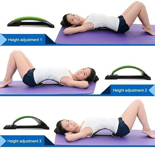 Swimero, Back Stretcher Multi-Level Back Stretcher Back Pain Relief with Back Support Mate Magic Back Stretching Massage Posture Corrector Device (Multicolor)