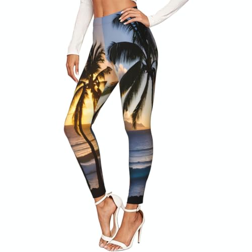 Leggings elásticos para mujer pantalones deportivos opacos Hawaii Sunbeams
