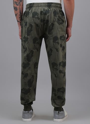 Image of Free Authority Official Harry Potter: Hogwarts Graphic Printed Olive Regular Fit Jogger for Men