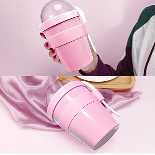 Wheelive Insulated Yogurt Container With Lid, Leak Proof Stainless Steel Parfait Cups With Lids And Reusable Plastic Spoon, 17Oz Overnight Oats Containers With Lids On The Go, Dishwasher Freezer Safe #TOP4