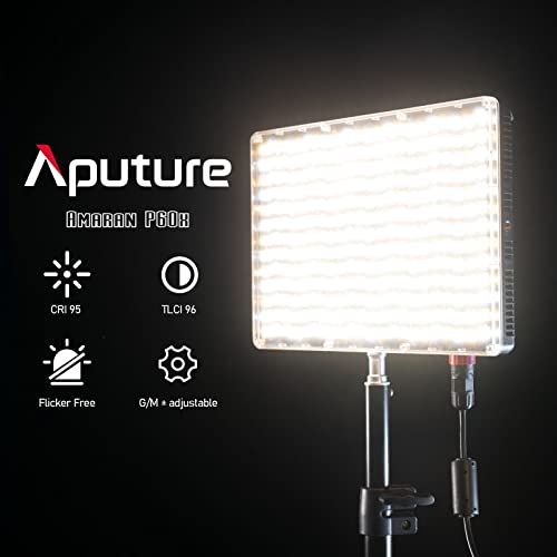 Aputure Amaran P60X Videoleuchte Panel-Leuchte, 60W 3200K~6500K, CRI 95+ TLCI 96+, 5070lux @ 1m, 4 Lichteffekte… – Bild 3