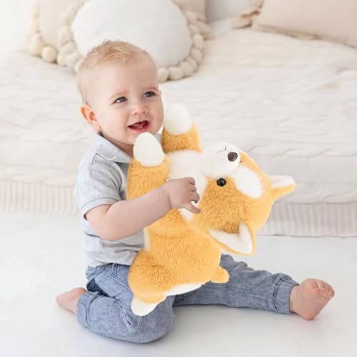 Stoffhund Plüschtier - Weiches Begleitspielzeug Aus Plüsch,Kuschelpuppe Mit Kissenfunktion | Für Kinder Jugendliche Erwachsene Und Sammler Bei Spielzeit Schlafenszeit Im Kinderzimmer Wohnzimmer Bett