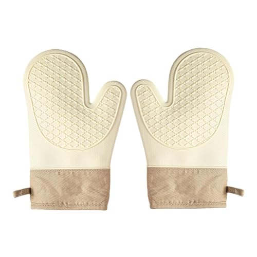 KEWUF Guantes para Horno de Cocina, Manoplas Horno Resistentes, Guantes de Horno Resistentes al Calor 230℃, Juego de Cocina de Silicona Resistentes al Calor Aptos para cocinar, Hornear y Asar