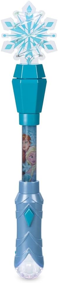 Disney Store Experiential & Glow Toys Frozen Wand with Spinning Snowflake & Color Patterns, Frozen Light-Up Wand with Elsa & Anna Art - Magical Light Up Wand for Kids