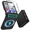 Tccvayar for Motorola Razr 2025/2024 Magnetic Case [Compatible with MagSafe] with Screen Protector, Hinge Protection,Soft TPU & Hard PC Dual-Layer Cover Anti-Scratch for Moto Razr 2025/2024,Black