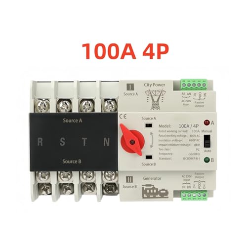 Commutateur de transfert automatique 4P 100A inverseur source