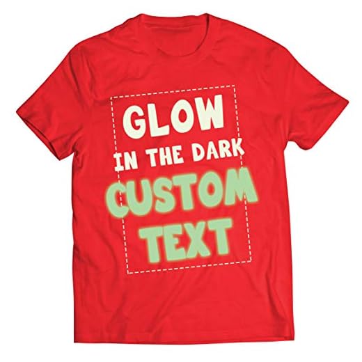 lepni.me T-shirts herr Självlysande Beställnings Text Slogan Ljus upp Natten Personlig Kläder (XL Röd Glow in the Dark)