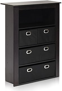 Furinno Storage Shelves, Wood, Espresso/Black, one Size