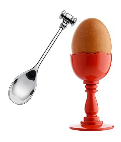 Alessi MW14SET R Dressed Portauovo, Acciaio Inossidabile 18/10/Resina Termoplastica, Rosso