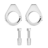 Hapivida Motorrad Blinkerhalter 41mm Aluminium Motorrad Blinkerhalterung Blinkerschelle Licht Halter Verlagerungs Gabelklemmen Montagehalterung, Silber
