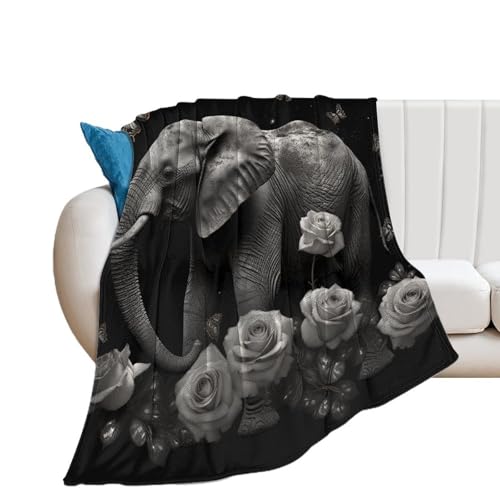 Couverture flanelle pour canapé : l'accessoire cocooning éléphant - 2