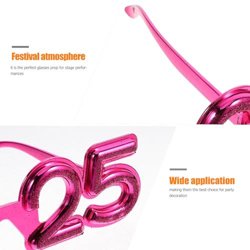 2025 New Years Glasses, 2025 Glasses Frame Happy New Year Eve Eyeglasses Glitter Number Sunglasses Graduation 2025 Party Supplies Rosy4