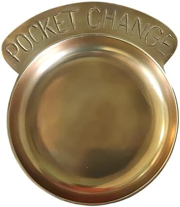 Gold Pocket Change Coin Dish Jewelry Tray Vintage Trinket Dish Solid Brass Candle Piller Holder Retro Design for Rings, Earrings Perfect for Housewarming, Wedding, Friends, Wife, Mom, Dad