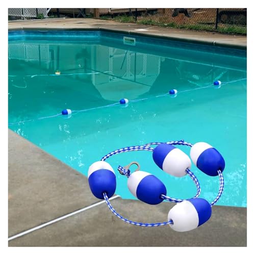 Pool Rope Floats to Divide Pool 18 Ft 30 Foot 16ft 20 Ft 25 Ft, Pool Safety Rope with Floats, Pool Divider Rope Deep Shallow End for Kids, Indoor Outdoor Pool Lane Divider(Length - 80 Foot)