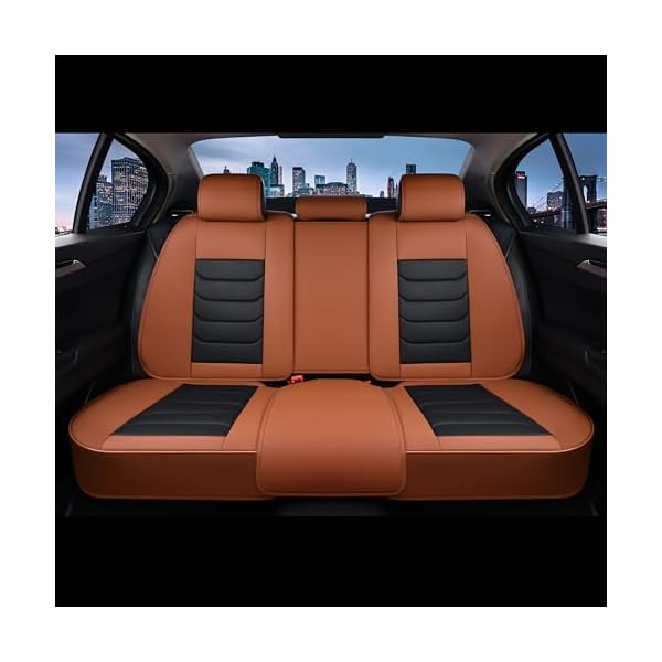 FLORICH Seat Cover for Cars, Front&Rear Seat Covers, Waterproof Automotive Car Seat Covers, Brown Car Seat Cushion Accessories for Most Car Interior Covers Sedan Truck SUV(Brown&Black, Full Set) - Image 5