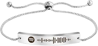 Personalized Scannable Spotify Code Bracelets for Women,Custom Your Love Song on Bracelet Stainless Steel Memory Gifts Custom Mother Bracelets for Family as Christmas Birthday Gift