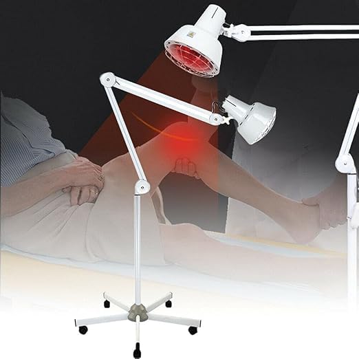Lampa na podczerwień 275 W, lampa ciepła z czerwonym światłem do fizjoterapii z ramieniem stawowym, obrót o 360° w celu złagodzenia bólu mięśni, stawów i wspomagania krążenia krwi
