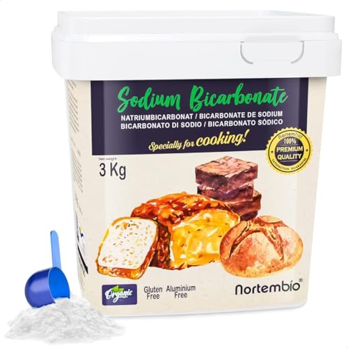 Nortembio Natron E500(ii) 3 kg – Lebensmittelzusatz für Küche & Backen, Gourmet-Qualität, Hohe Reinheit, 100% Natürlich + Rezept-eBook