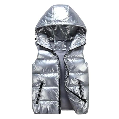 Chaleco ligero de algodón para hombre con capucha impermeable JXQXHCFS informal 3
