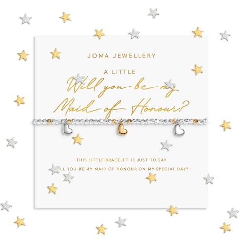 Bracelet Joma Jewellery Will You Be My Maid of Honor plaqué argent et or 17.5cm