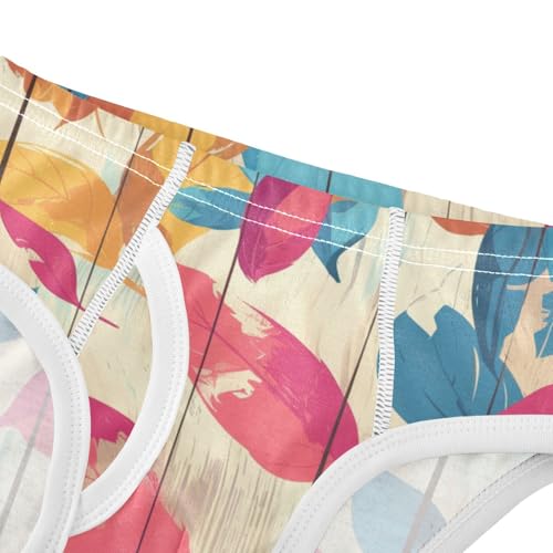 Autumn Leaf on Old White Wooden Toddler Boy Soft Kids Underwear Breathable Children Panties4