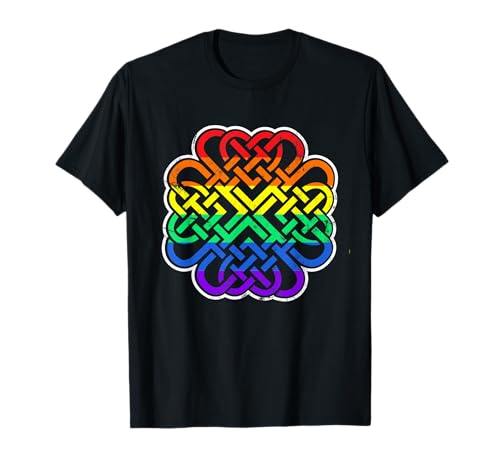 LGBTQ Día de San Patricio arco iris nudo celta gay orgullo irlandés Camiseta