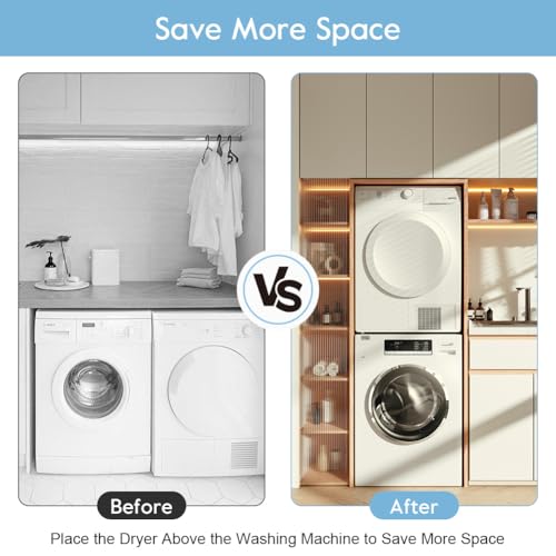 Universal Stacking Kit for Washer and Dryer, Washing Machine Stacking Kit with Shelf, Washing Machine and Tumble Dryers, Adjustable Stacking Kit with Ratchet Rope - Image 2