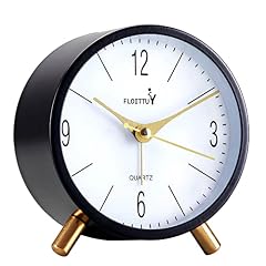 4 inches Super Silent Alarm Clock, Classic Black Beep Wake Round Alarm Clock with Night product