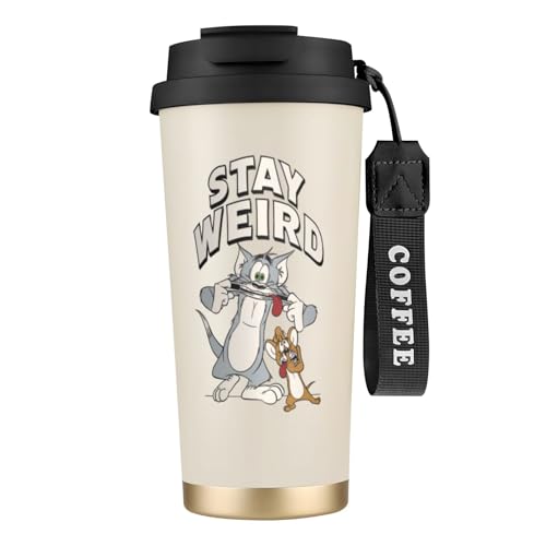 コーヒーカップ トムとジェリー タンブラー 魔法瓶 水筒 保温マグ 車載カップ 直飲み 保温保冷 ストロー付き 広口 500ml