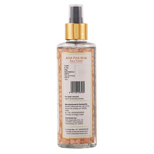 Image of RYLLZ ESSENTIALS AHA PHA BHA Face Toner 200ml | With Niacinamide & 1% Salicylic Acid | for Mild Exfoliation, Acne Control, Blackheads, Whiteheads & Pore Tightening | for All Skin Types | 200ml