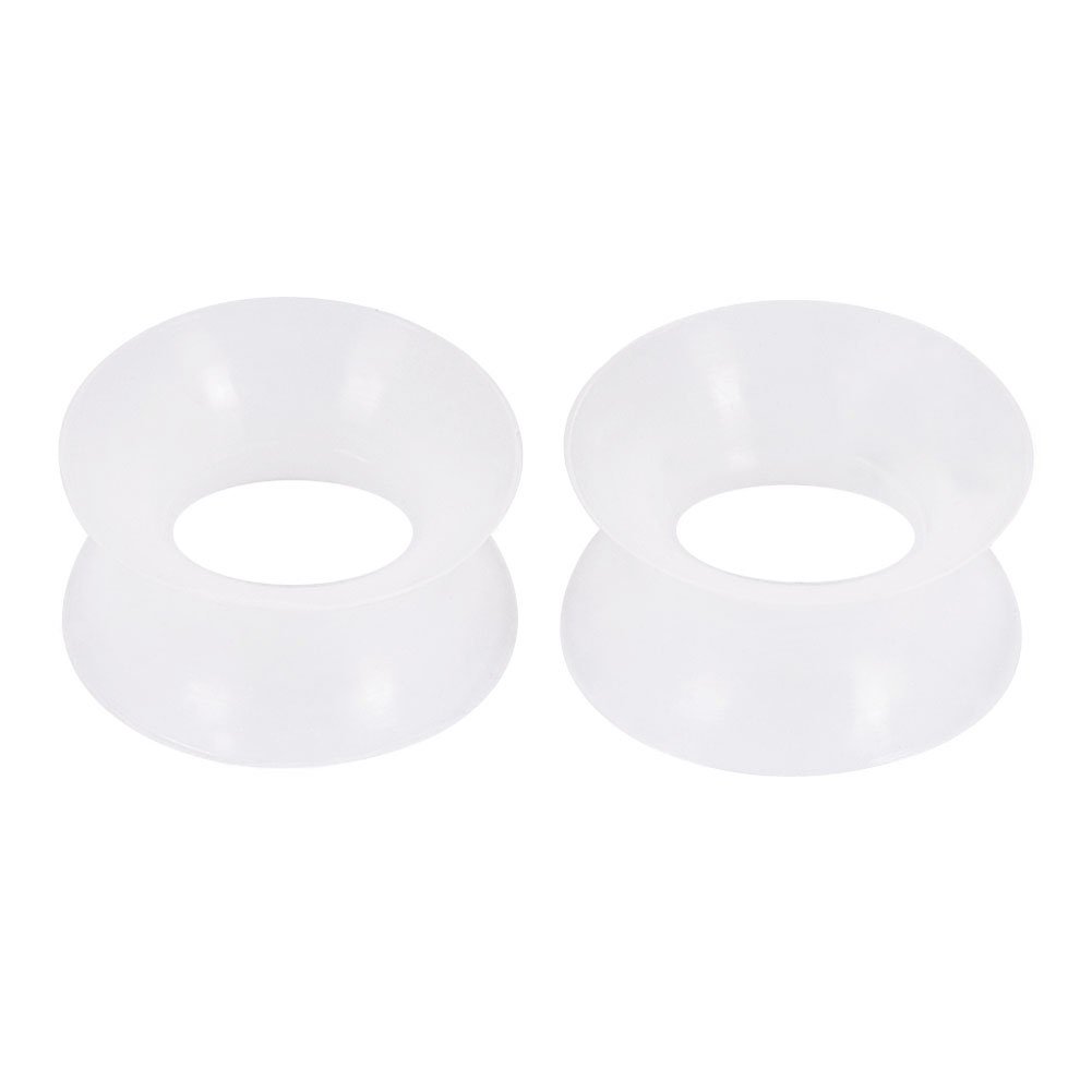 Longbeauty 2 Stück Extra Weich Silikon Tunnel Plugs Ohr Piercing Schmuck 10mm Klar