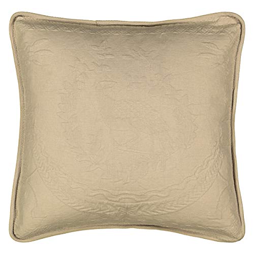 Image of King Charles Modern Farmhouse Floral Matelasse Decorative Pillowcase, 100% Cotton Breathable Bedding, Throw Pillow (20 inch x 20 inch), Birch