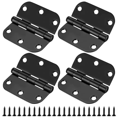 4 PcsBisagras Puertas Madera,Bisagras Negras para Puertas de Madera, Bisagras para Puerta Plegables para Interiores Exteriores Ventanas Armarios, 76x76mm