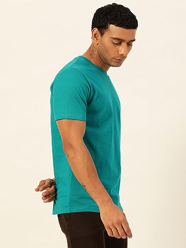 Image of Solid Soft Cloth Round Neck Cotton Relaxed Fit T Shirt