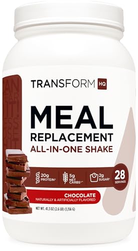 TransformHQ Meal Replacement Shake Powder 28 Servings (Chocolate) - Gluten Free, Non-GMO