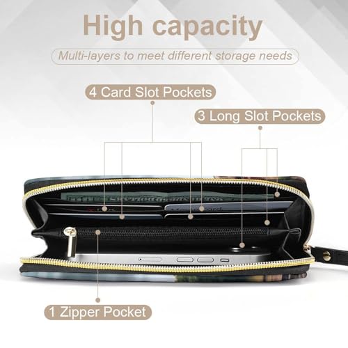 Team TrainPrint Long Wallets PU Leather Clutch Purse Card Holder Wallet, with Wristlet Zip Around Long Wallet for Women & Men4