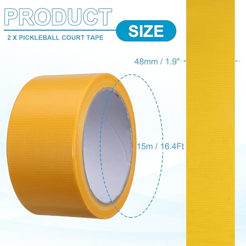 PATIKIL Gaffers Tape 4.8cm x 15 Meter, 2er Pack Wasserdichtes Court Line Tape Bodenmarkierungsset Matt für Kabel Fotografie Filming Hintergrund Sport, Gelb